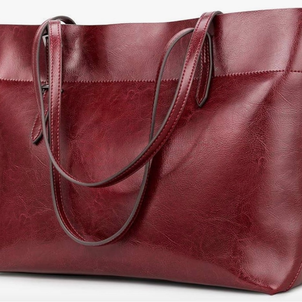 Elegant Burgundy Leather Tote Bag